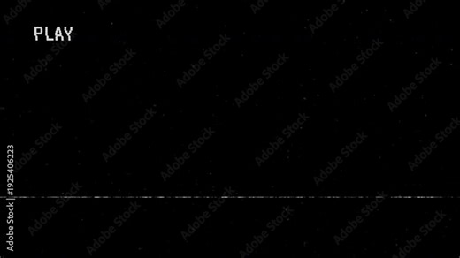 Retro VHS play overlay with analog noise and tape line VHS overlay, alpha channel