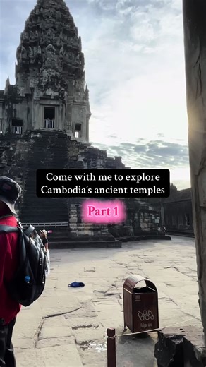 Exploring Angkor Wat with a private tour guide in Cambodia. I learned so much history about the temples, climb to the Royal prayer area, and experience the spiritual energy of this ancient site. This used to be a place only the Royal family could access. This temple wasn’t a residence – it was a sacred space where the Royal family prayed. Such a beautiful experience. Your girl was out of breath walking up those steep stairs and I work out 4-5 days a week lol #AngkorWat #Cambodia #SoloTraveler #S