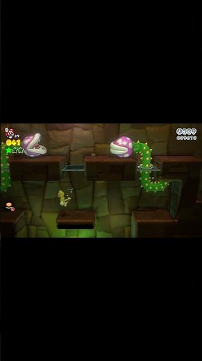 World 4-2 Piranha Creeper Creek Green Stars & Stamp - Super Mario 3D World