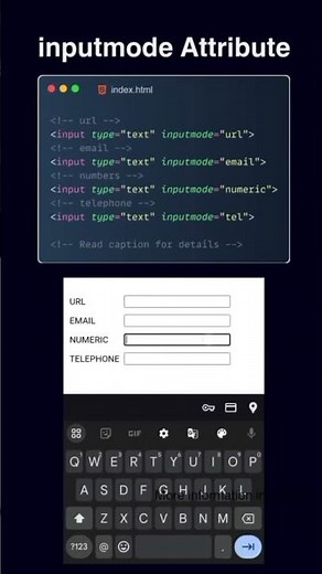 HTML inputmode Attribute Explained 🔥 #shorts