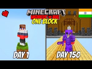 I Survived 150 Days on ONE BLOCK in Minecraft Hardcore (HINDI)