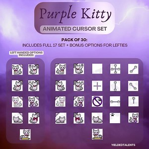 Purple Kitty Theme Cursor Pack | Custom Animated Mouse Cursors for Windows PC - Full Set + Bonus Left Handed Options - Etsy