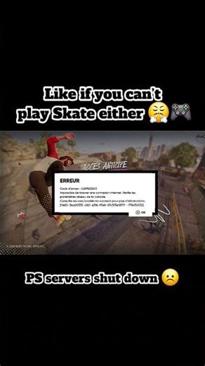 PS Servers Shut Down — No Skate Today 😤 #ps5 #shorts