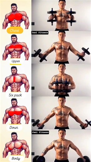 💥Chest Gains Using Just Dumbbells ⚡ #chesttraining #muscle