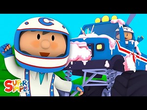 Monty's Monster Truck Is Covered with Cake | Carl's Car Wash | Cartoons For Kids - Videos For Kids