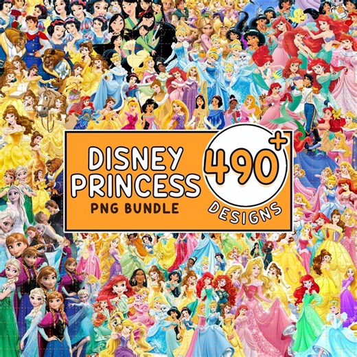 Mega Bundle Princess Png | Rapunzel Elsa Cinderella Tiana Belle Ariel Jasmine Snow White Princess Png | Magic Kingdom Png Digital Download - Etsy