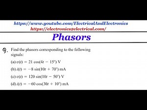 Find the phasors corresponding to the following signals | Electrical Engineering