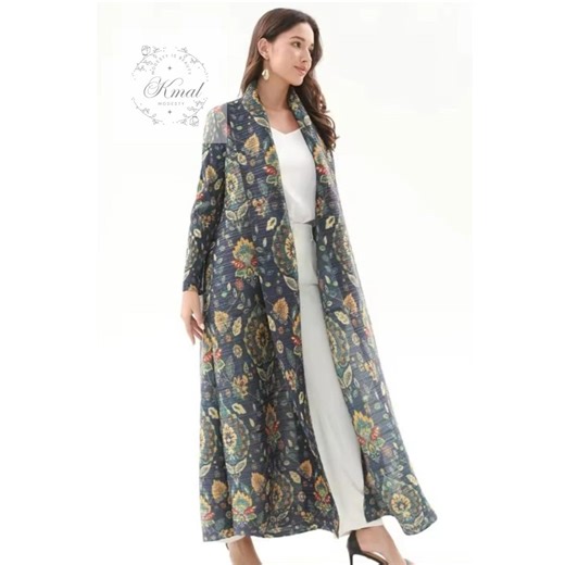 Front Open Pleated Kimono Robe for Women – Oversized Grey Dubai Turkey Style Abaya, Modest Long Jacket, Modest Daily, Vacation & Resort Wear - Etsy