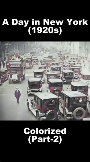 A Day in New York 1920s in color [60fps, Remastered] w/sound design added (Part-2) Please, be aware that colorization colors are not real and fake, colorization was made only for the ambiance and do not represent real historical data. Remastered by NASS Thanks to EYE film museum to share the black & white video source B&W Video Source from: EYE film museum #newyork #nyc #history #explore #usa | New York History