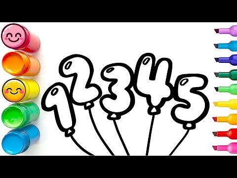 How to Draw 5 Number Balloons | Easy Step-by-Step Drawing Tutorial