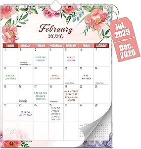 18 Month Calendar July 2025-Dec 2026, 11" x 14" large wall calendar 2025-2026, 2025 2026 calendar with Holiday Marks - Monthly Calendar for Office, Family & School, Premium Paper Hanging Calendar Gift