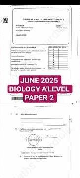 JUNE 2025-BIOLOGY A'LEVEL PAPER 2 ZIMSEC