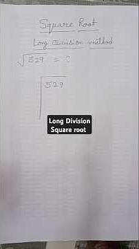 Finding Square Root Using Long Division | Perfect Square #longdivisionmethod #squareroot