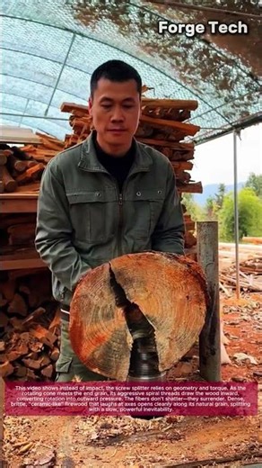 Insane Log Splitting Hack: Using a Screw Splitter for Ceramic Firewood