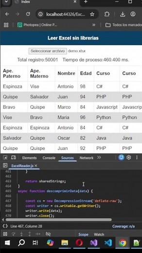 ⚡ La API del navegador que reemplaza librerías para leer Excel #javascript #webdev #exce
