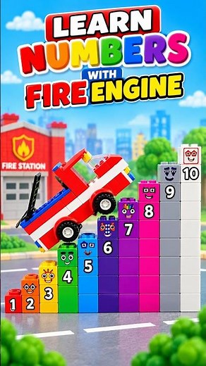 Learn Numbers 1-10 with Fire Engine Climbing Numberblocks! #asmr #diy #numberblocks #numbers #shorts