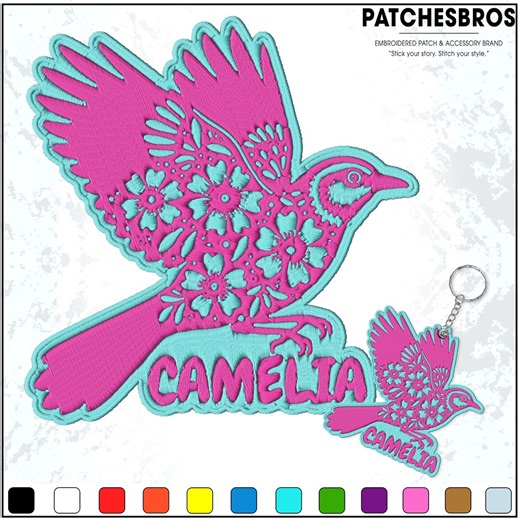 Custom Name Patch Personalized Wildflower Bird Animal Lovers Embroidered Patch – Embroidered Keychain Sew on Iron on for Hat, Jacket, Gifts - Etsy