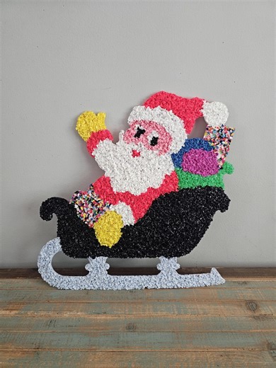Vintage 1970s Plastic Popcorn Santa – Christmas Window Decor - Etsy
