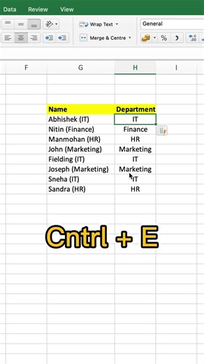 Shortcut to remove departments from a column in Excel #macbooktipsandtricks