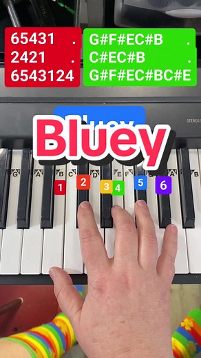 How to play the Bluey Theme on Piano 🐶 #piano #Bluey #pianotutorial | bluey piano