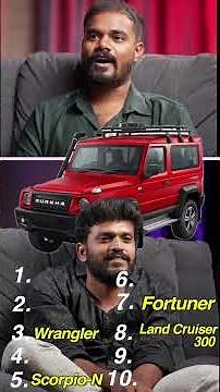 Blind Ranking 🤯 Off Road Cars #shorts #blind ranking #offroad4x4 #thar4x4 #jimny #wrangler #defender