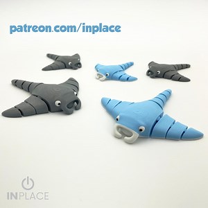 Cute Manta Ray Articulated / 3D Print Instant Download/3D Printed Toy/3d printed Manta Ray/articulated Manta Ray