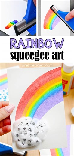 Rainbow Squeegee Painting | Easy Rainbow Squeegee Art