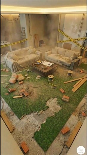 I Built a REAL Minecraft Grass Block Epoxy Floor!🤯#shorts #interiordesign #epoxyflooring #minecraft