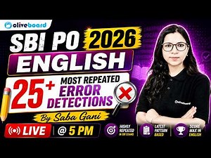 SBI PO 2026 English | Top 25 Most Repeated Error Detection Rules & PYQs By Saba Mam