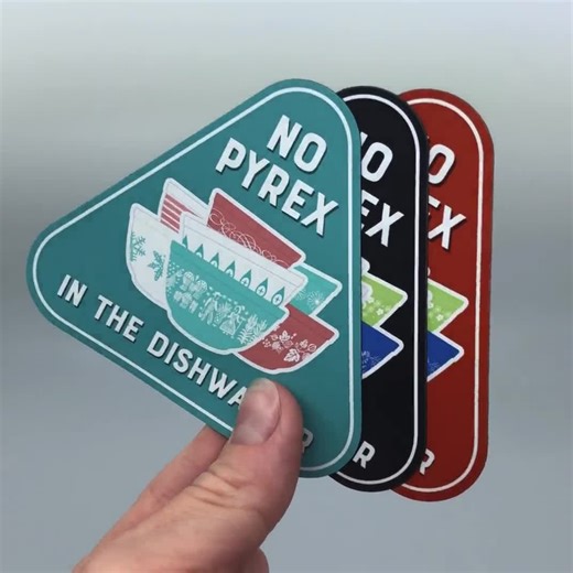 No Pyrex in Dishwasher Magnet: Retro Kitchen Reminder - Etsy