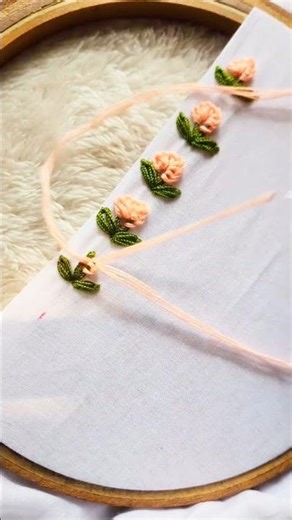 So pretty flower hand embroidery 🤩🧶 / embroidery / hand crafts / borderline lace #diy