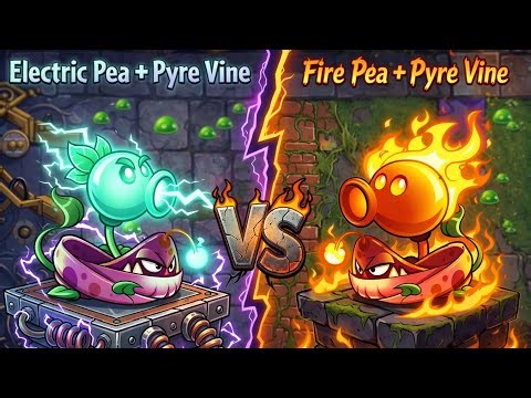 Plants vs Zombies 2 Pyre Vine,Fire Pea vs Pyre Vine, Electric Pea Arena gameplay #pvz2 #trending #1k