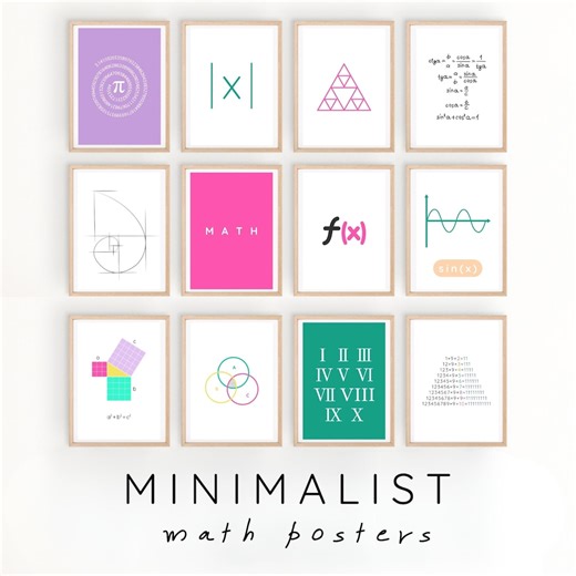 Math Printable Posters Wall Math Posters Educational Set Aaesthetic Posters Math Resources Digital Math Classroom Decor Minimalism Poster - Etsy