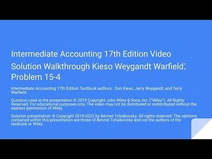 Wiley Intermediate Accounting 17th Edition Solution Walkthrough Problem 15-4