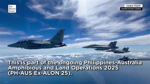 20 reactions | PH, Australia hold air combat, basic fighter maneuvers Philippine Air Force's FA-50PH fighter jets take the skies with Royal Australian Air Force's EA-18 Growlers during the Dissimilar Air Combat Tactics (DACT) and Basic Fighter Maneuvers (BFM) activity. This is part of the ongoing Philippines-Australia Amphibious and Land Operations 2025 (PH-AUS Ex-ALON 25). VIDEO FROM PHILIPPINE AIR FORCE / FACEBOOK | The Manila Times | Facebook