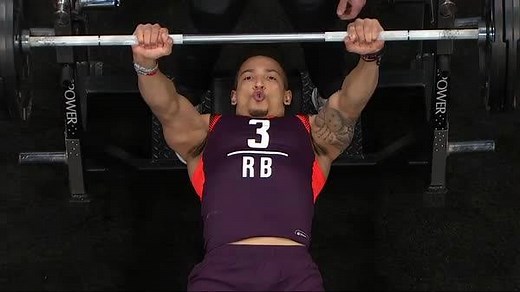 568K views · 4K reactions | A new #NFLCombine record for running backs (since '03) 34 BENCH PRESS reps for Kansas State University RB Alex Barnes!  | NFL | Facebook