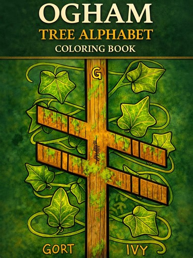 Ogham Tree Alphabet Coloring Book | Celtic Nature Pages (digital Download) - Etsy