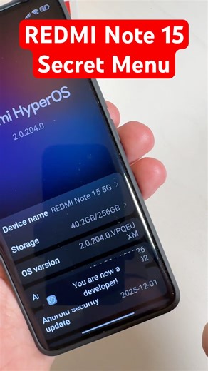 Where is Developer Options on Xiaomi Redmi Note 15? #xiaomi #redminote15 #redminote15pro