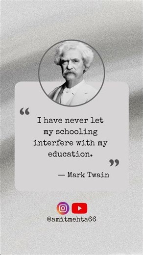 School vs Education? | Mark Twain #motivation #quotes #mindset #success #growthmindset #life