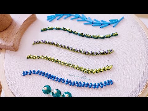 Embroidery for Beginners / 6 Basic Hand Embroidery Stitches with Beads / Super Creative Embroidery