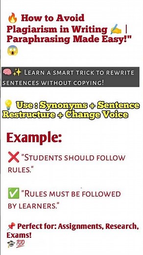 🔥 How to Avoid Plagiarism in Writing ✍️ | Paraphrasing Made Easy!" 😱