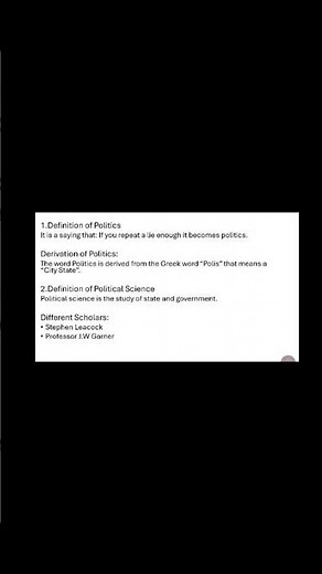 Simple definition of Politics and Political Science