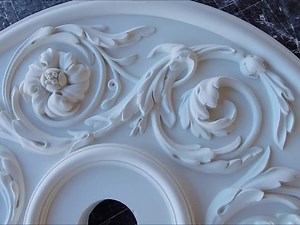 24in Ceiling Medallion Flower and Leaves Curved Pattern for Light Fixtures, 3d Art Wall Hanging Decor Installation, Gypsum Ceiling Rosette - Etsy