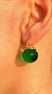 Emerald Crystal Dangle Earrings: Gold Plated Green Jewelry - Etsy