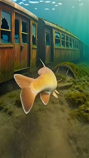 A Fish with a GoPro Discovers a Lost Soviet Train Under a Lake! 😱🎥 #shorts
