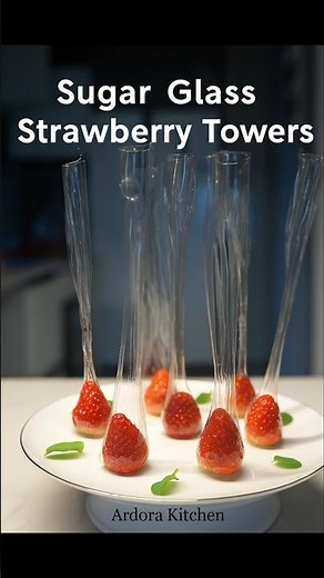 Sugar Glass Strawberry Towers