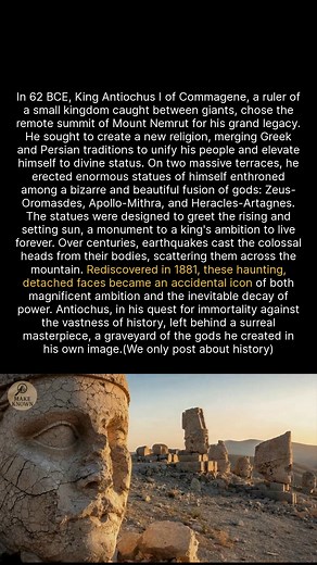 On Mount Nemrut, a forgotten king sought immortality among giant statues. #history #ancienthistory #archaeology | Make Known