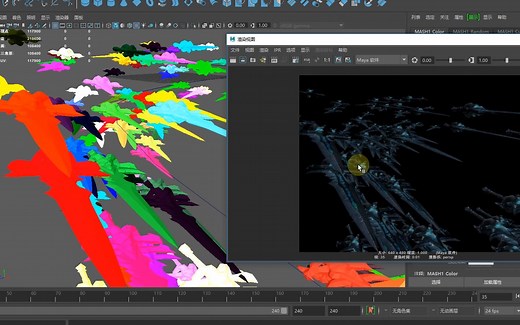 【MG教程】02MASH曲线节点与颜色节点做万剑归宗+Maya也能做出很棒的MG动画