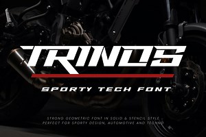 Trinos - Sporty Tech Font, a Font by Arterfak Project