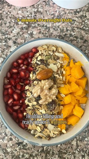 5-minute Overnight Oats #healthyrecipes #breakfastideas #easyrecipes